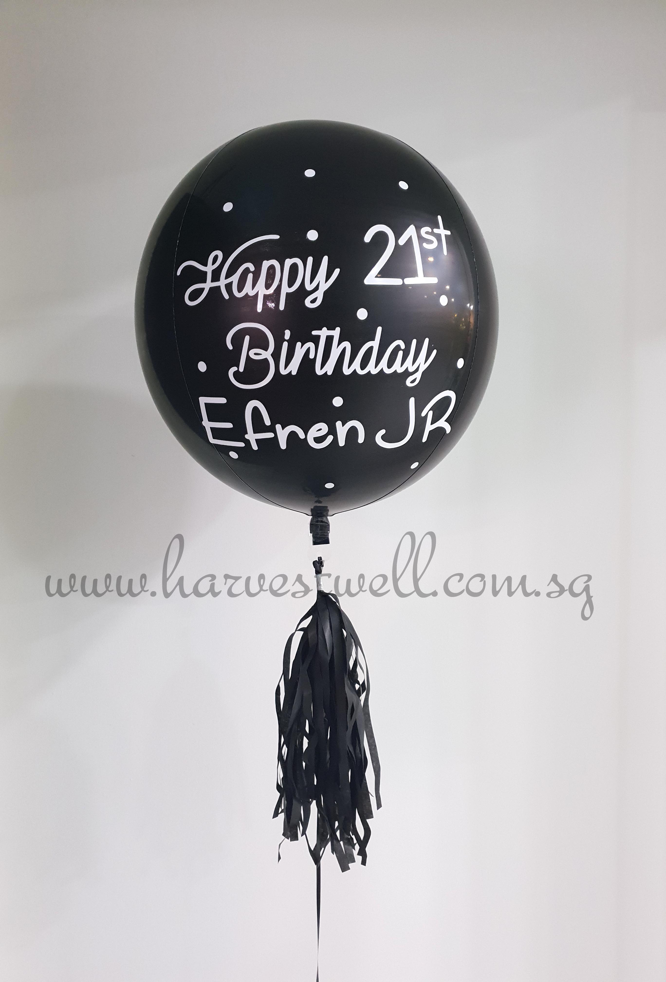 Customize Happy Birthday Polka Dots ORBZ Balloon